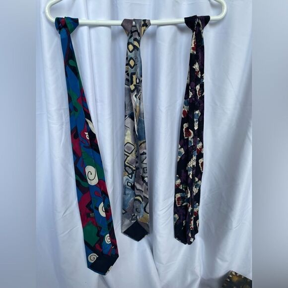 Retro Bundle of 3 Neck Ties Various Styles & Sizes EPC - Picture 2 of 8